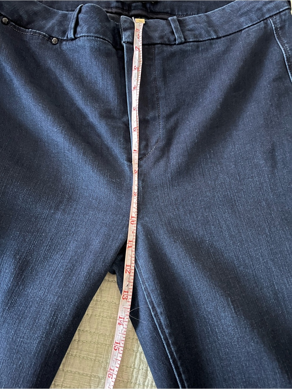 PAIGE Dark Navy Stretch Trousers - Picture 9 of 13